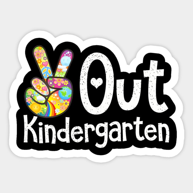 Peace Out Kindergarten -Last Day of School Kindergarten Grad Sticker by mccloysitarh